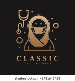 Woman patient logo vector template