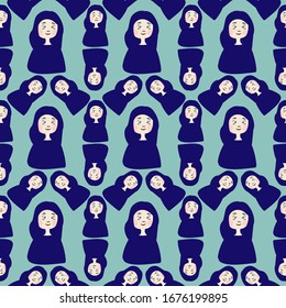 Patrón femenino, ilustración, vector sobre fondo blanco.