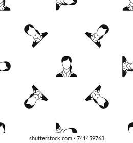 Woman pattern repeat seamless in black color for any design. Vector geometric illustration