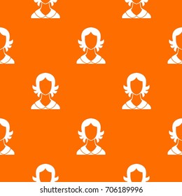 Woman pattern repeat seamless in orange color for any design. Vector geometric illustration