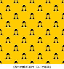 Woman pattern seamless vector repeat geometric yellow for any design
