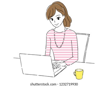woman with PC