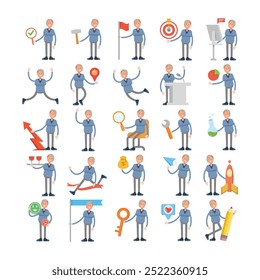 woman people character avatars in various pose illustration