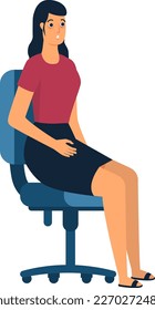 Woman People Patient Sitting On A Chair Flat Character Design