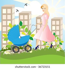 woman with perambulator