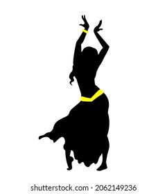 Woman Performing Belly Dancing Silhouette Vector Stock Vector (Royalty ...