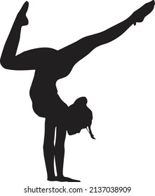 Woman performing a hand stand pose