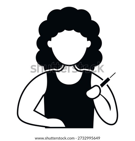 Woman performing a self injection with a syringe, managing her personal healthcare