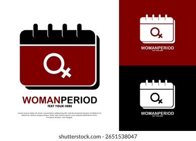 Ícone do calendário do "Período da Mulher" para rastrear a menstruação e a saúde feminina. Perfeito para aplicativos e designs de bem-estar.