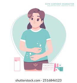 woman period concet illustration design