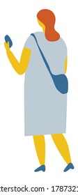Mujer con vector plano de teléfono