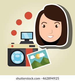 woman photo search graphic vector illustration eps 10