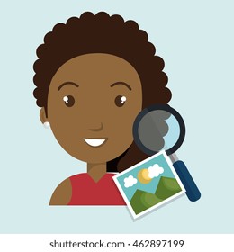 woman photo search graphic vector illustration eps 10