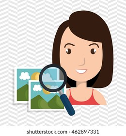 woman photo search graphic vector illustration eps 10
