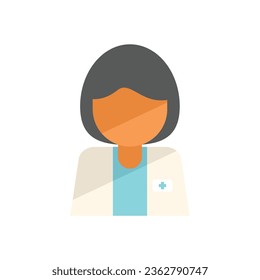 Woman physical therapist icon flat vector. Hospital doctor. Therapy exercise isolated