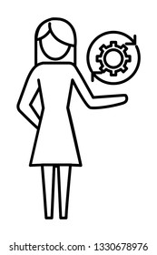 woman pictogram cartoon