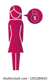 woman pictogram cartoon
