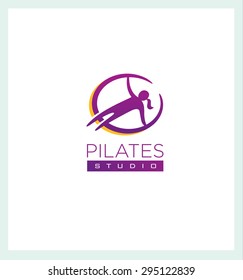 Woman Pilates Studio Creative Vector Sport Concept