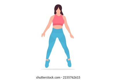 woman in pink bra flat vector art illustration