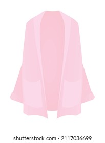 Woman Pink Cardigan. Vector Illustration