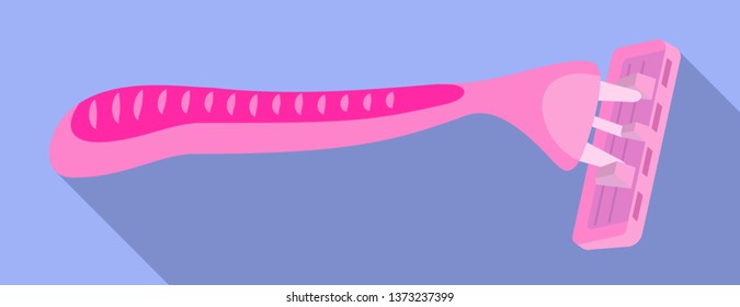 Woman pink razor icon. Flat illustration of woman pink razor vector icon for web design