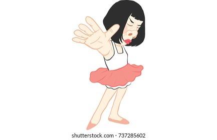 woman in pink skirt cartoon