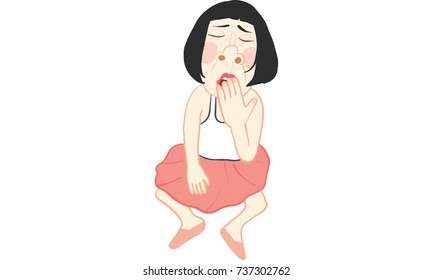 woman in pink skirt cartoon