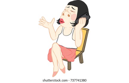 woman in pink skirt cartoon