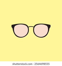 Woman pink trendy eyewear vector illustration. Sun protection eyeglasses