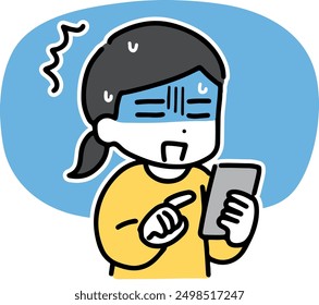 A woman in plain clothes holding a smartphone looking shocked