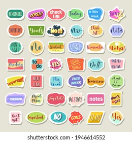 Woman planner stickers. Journal cosmetics, women sfticker notes for daily to do organizer, monthly agenda notebooks trendy tags, diary notebooks vector marks