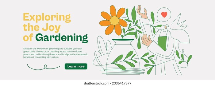 Woman planting gardens flowers, agriculture gardener hobby and garden job. Gardening person, gardener flowers. Flat vector illustration isolated on white background