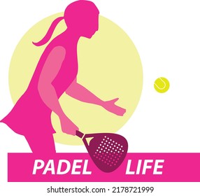 Woman Play Padel. Paddle Tennis Girl, With Sport Clothes, Kilt And Racket,isolated, Blank