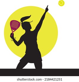 Woman Play Padel. Paddle Tennis Girl, With Sport Clothes, Kilt And Racket,isolated, Blank