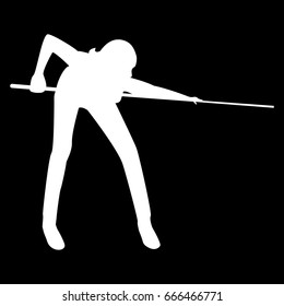 Woman Playing Billiards   Icon .