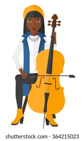 Woman playing cello.