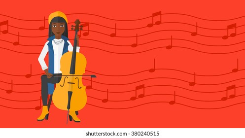 Woman playing cello.