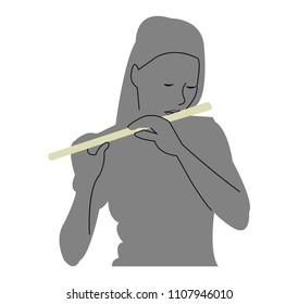 Woman playing a flute
