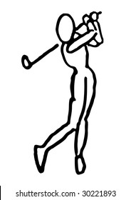 woman playing golf vector