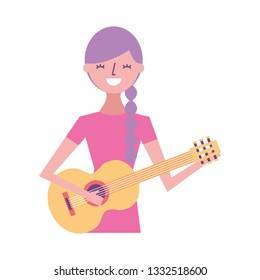 woman playing guitar