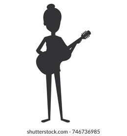 woman playing guitar character