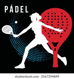 A woman playing padel - vector illustration
