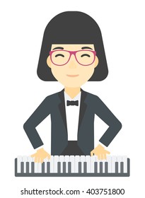 Woman playing piano.