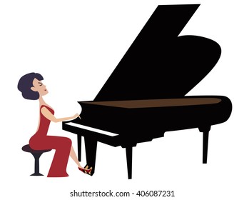 3,533 Woman playing piano Stock Vectors, Images & Vector Art | Shutterstock