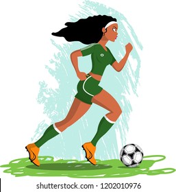 woman playing soccer