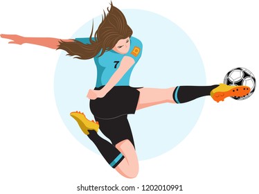 woman playing soccer
