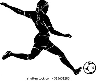 Woman Playing Soccer Silhouette