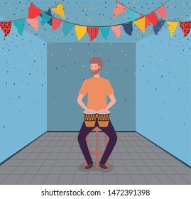 woman playing timpani drums character