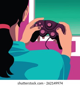 Woman Playing Video Game