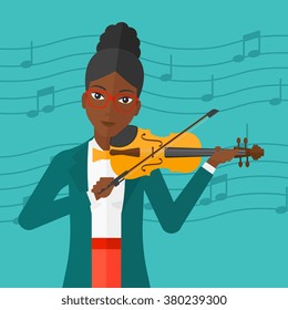 Woman playing violin.
